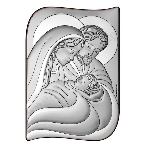 ŚWIĘTA RODZINA - OBRAZEK SREBRNY 14.5 x 21 cm - 6776/5