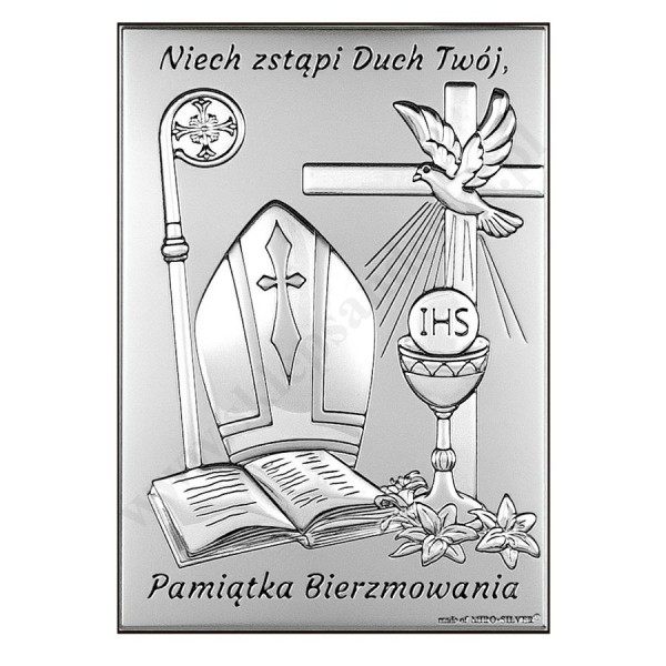 PAMIĄTKA BIERZMOWANIA - OBRAZEK SREBRNY - 6721/2