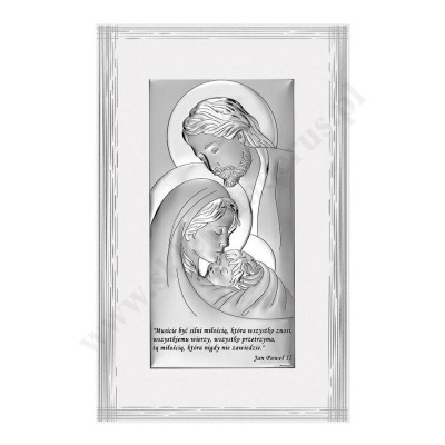ŚWIĘTA RODZINA - OBRAZEK SREBRNY 21 x 33 cm - 6380SW/3FB