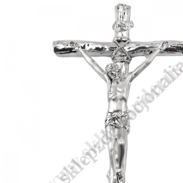 KRZYŻ POSREBRZANY - wys. 23 cm - R18105