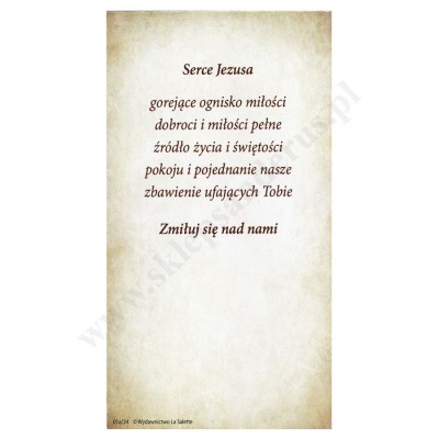 SERCE PANA JEZUSA - obrazek 7 x 13 cm - paczka 100 szt. - 66468