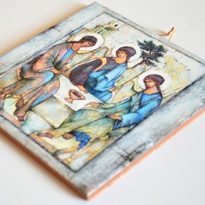TRÓJCA ŚWIĘTA - obrazek na ceramice 15 x 15 cm - 58972