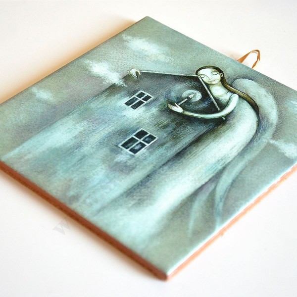 ANIOŁ - obrazek na ceramice 15 x 15 cm - 58979 ANIOŁ - obrazek na ceramice 15 x 15 cm - 58979