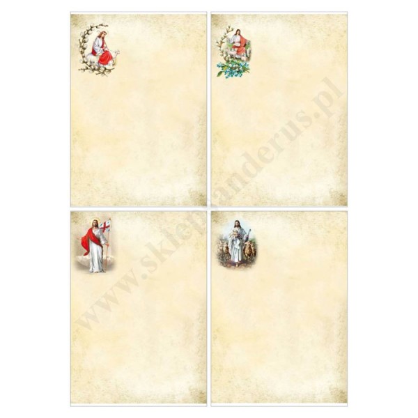 WIELKANOCNA PAPETERIA - format A4 - mix 4 wzory - KPL.25 szt. - 65724