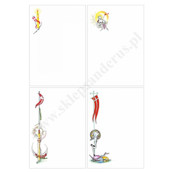 LISTOWNIK WIELKANOCNY - format A4 - paczka 25 szt. mix 4 wzorów - 30001