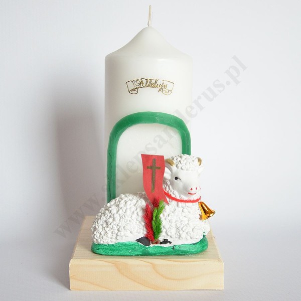 ŚWIECA OZDOBNA Z BARANKIEM - wys. 22 cm - 71133