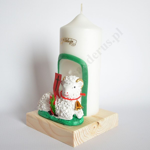 ŚWIECA OZDOBNA Z BARANKIEM - wys. 22 cm - 71133