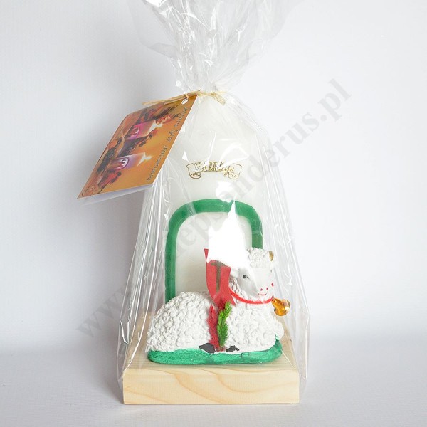 ŚWIECA OZDOBNA Z BARANKIEM - wys. 22 cm - 71133