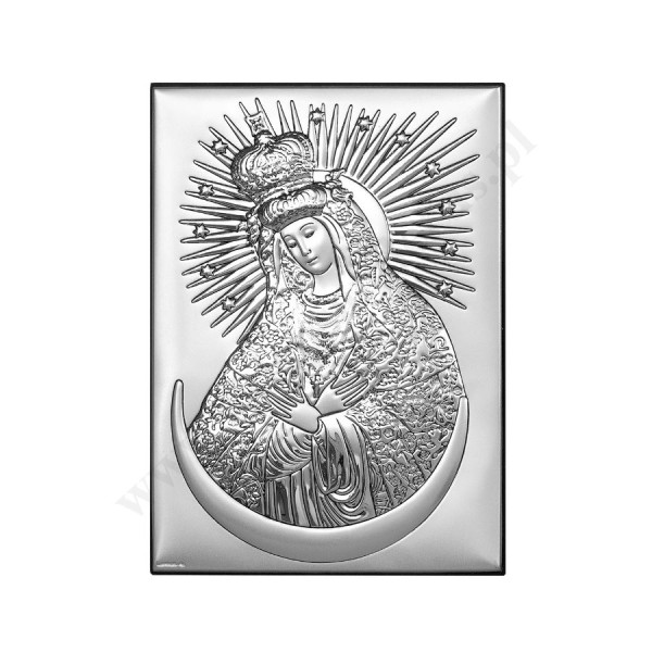 MATKA BOŻA OSTROBRAMSKA - OBRAZEK SREBRNY 6 x 9 cm - 6346/2