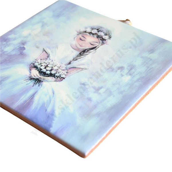 DZIEWCZYNKA - obrazek na ceramice 15 x 15 cm - 56489