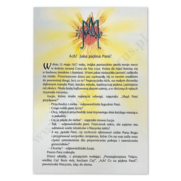 KONTROLKA MAJOWA - FATIMA 2025 - KPL. 25 szt. - 2643