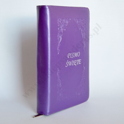 PISMO ŚWIĘTE - EDYCJA ŚW. PAWŁA - FIOLET, SKÓRA, ZAMEK, PAGINACJA - 89000