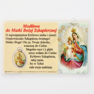 MEDALIK FOLIOWANY - MATKA BOŻA SZKAPLERZNA - format 8.5 x 5.5 cm - 51434