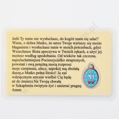MEDALIK FOLIOWANY - MATKA BOŻA SZKAPLERZNA - format 8.5 x 5.5 cm - 51434