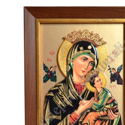 MATKA BOŻA NIEUSTAJĄCEJ POMOCY - ceramika żywiczna w ramie 21.4 x 28.2 cm - 11142