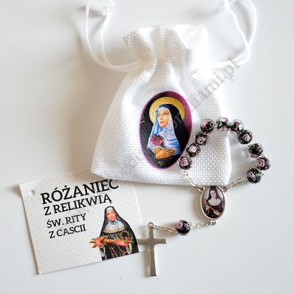 DZIESIĄTEK RÓŻAŃCA Z RELIKWIAMI ŚW.RITY W WORECZKU - 89315