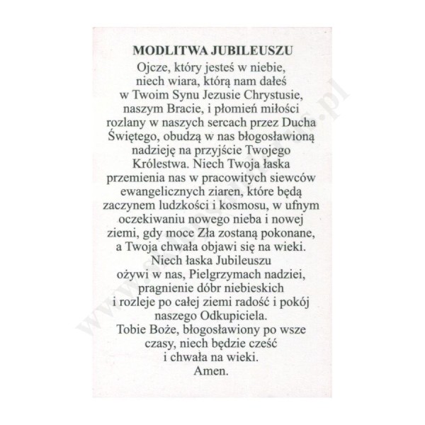 ROK JUBILEUSZOWY 2025 - obrazek 6.5 x 10 cm - paczka 100 szt. - 3967