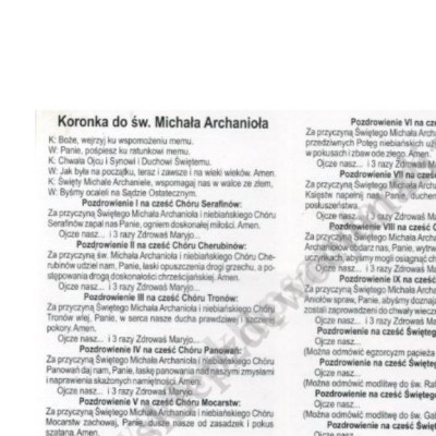 KORONKA DO ŚW.MICHAŁA ARCHANIOŁA - składanka