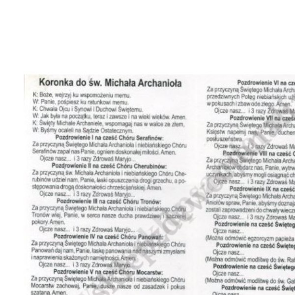 KORONKA DO ŚW.MICHAŁA ARCHANIOŁA - składanka