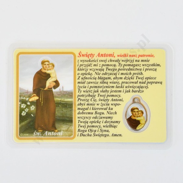 MEDALIK FOLIOWANY - ŚWIĘTY ANTONI - format 8.5 x 5.5 cm - 51437