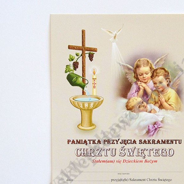 TECZKA Z PAMIĄTKĄ SAKRAMENTU CHRZTU - FORMAT A5