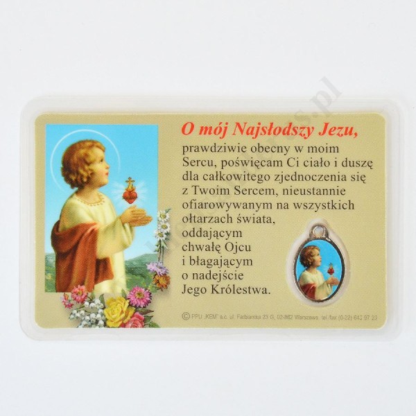 MEDALIK FOLIOWANY - ANIOŁ STRÓŻ - format 8.5 x 5.5 cm - 51438