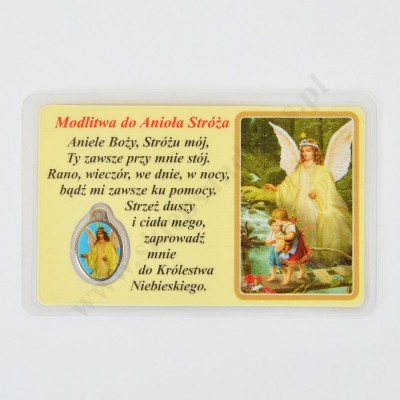 MEDALIK FOLIOWANY - ANIOŁ STRÓŻ - format 8.5 x 5.5 cm - 51438