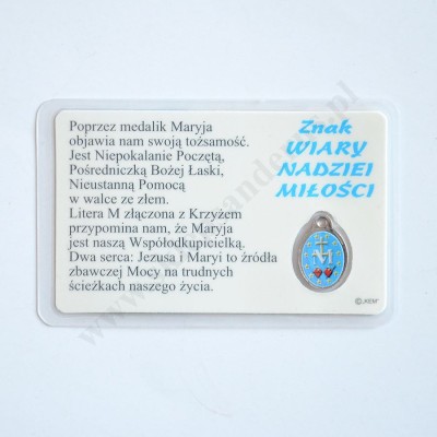 MATKA BOŻA NIEPOKALANA - MEDALIK FOLIOWANY - 71869