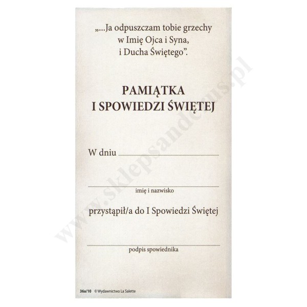 PAN JEZUS DOBRY PASTERZ - PAMIĄTKA I SPOWIEDZI ŚWIĘTEJ - obrazek 7 x 13 cm - paczka 100 szt. - 69490