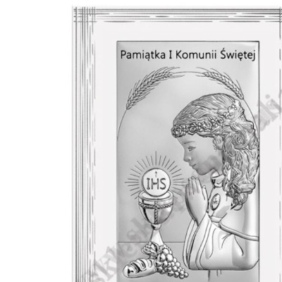 PAMIĄTKA I KOMUNII ŚWIĘTEJ - OBRAZEK SREBRNY - 6717W/2A