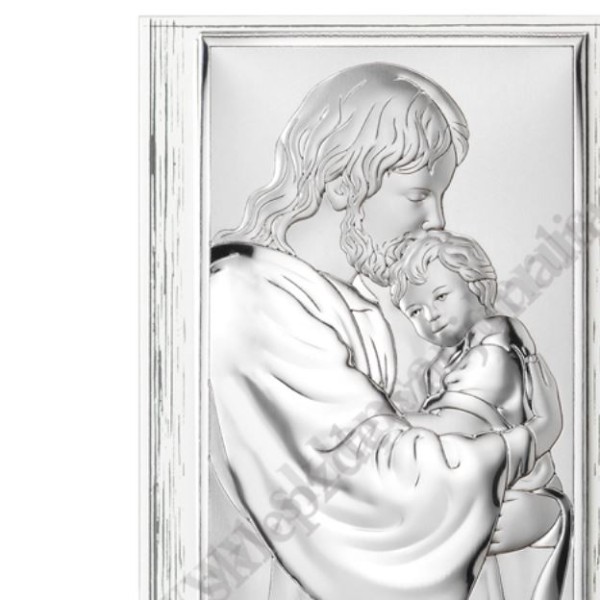 JEZUS PRZYTULAJĄCY DZIECKO - OBRAZEK SREBRNY - 81286/3LPL