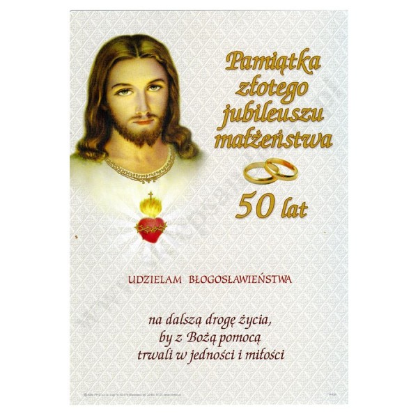 PAMIĄTKA ZŁOTEGO JUBILEUSZU MAŁŻEŃSTWA 50 LAT - format A5 - 5864