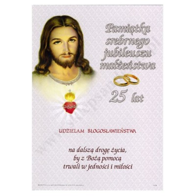 PAMIĄTKA SREBRNEGO JUBILEUSZU MAŁŻEŃSTWA 25 LAT - format A5 - 76523