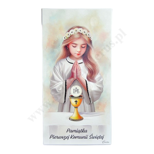 PAMIĄTKA PIERWSZEJ KOMUNII ŚWIĘTEJ - obrazek 12 x 24 cm - CU112/3A
