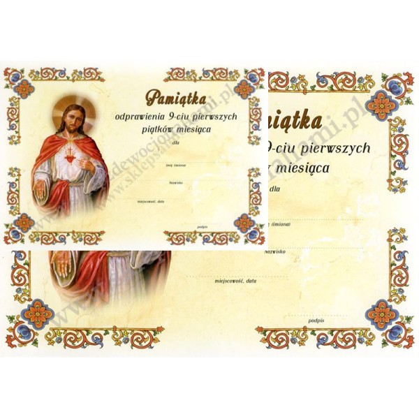 PAMIĄTKA ODPRAWIANIA 9-CIU PIERWSZYCH PIĄTKÓW MIESIĄCA - 74157