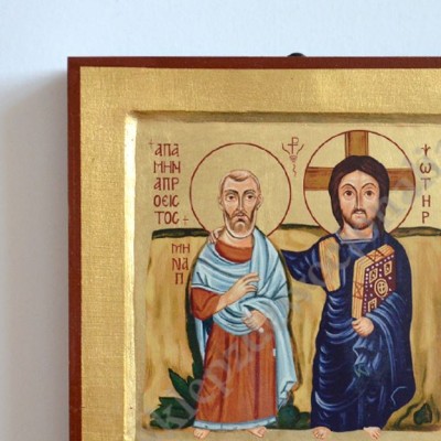 IKONA PRZYJAŹNI - CHRYSTUS I ŚW.MENAS - ikona 20 x 20 cm - 85288