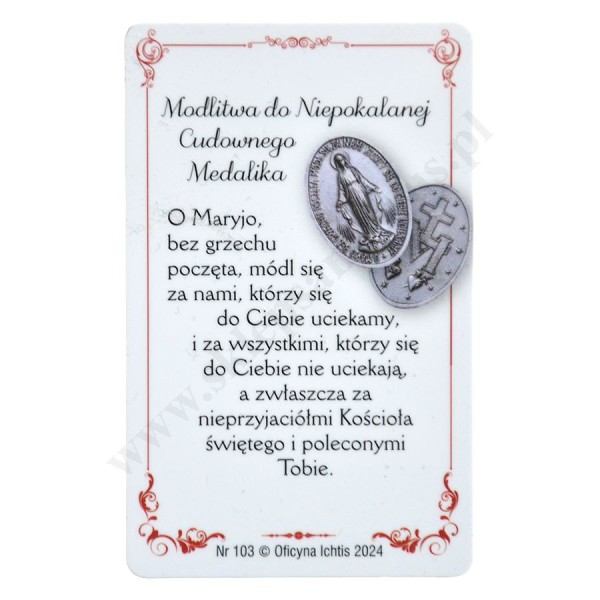 NIEPOKALANA CUDOWNEGO MEDALIKA - karta biznes - 30353