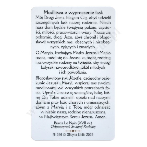 MODLITWA ZA RODZINY - biznes karta - 62567