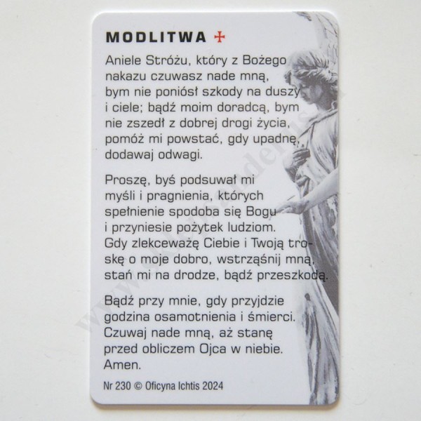 KARTA - MODLITWA DO ANIOŁA STRÓŻA - 79472