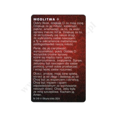 PODZIĘKOWANIE ZA ŻONĘ - MODLITWA MĘŻA - karta biznes - 74804