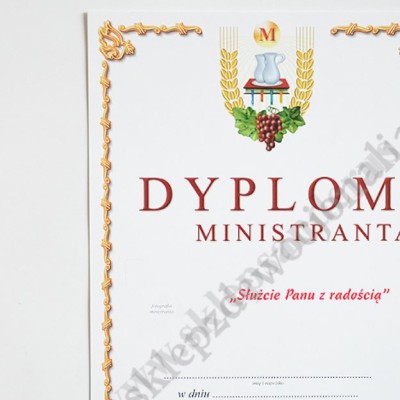 DYPLOM MINISTRANTA - format A5 - 0365