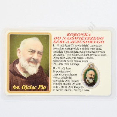 MEDALIK FOLIOWANY - ŚW.OJCIEC PIO - format 8.5 x 5.5 cm - 51433