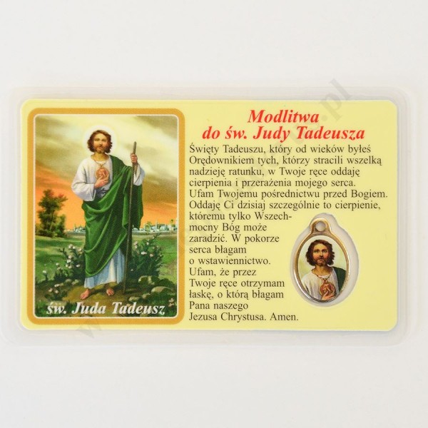 MEDALIK FOLIOWANY - ŚW.JUDA TADEUSZ - format 8.5 x 5.5 cm - 51439