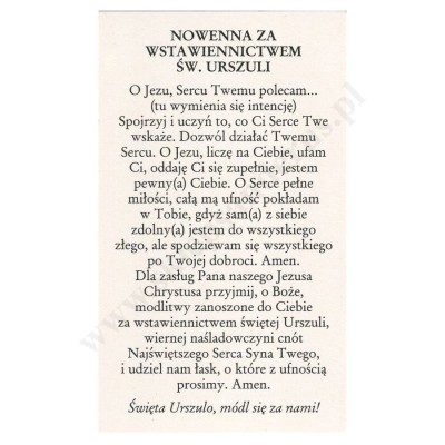 ŚW. URSZULA LEDÓCHOWSKA - obrazek 6.5 x 11 cm - paczka 100 szt. - 30094
