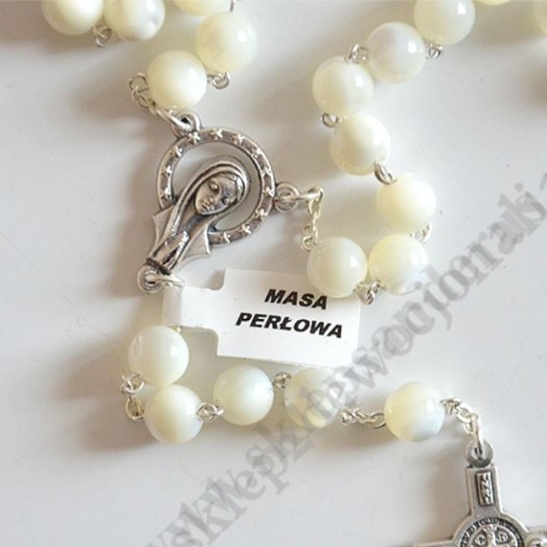 RÓŻANIEC MASA PERŁOWA W ETUI - 87168