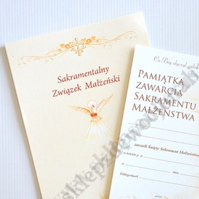 TECZKA Z PAMIĄTKĄ SAKRAMENTU MAŁŻEŃSTWA - 15.8 x 22.3 cm - 63413