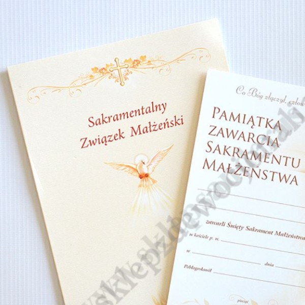 TECZKA Z PAMIĄTKĄ SAKRAMENTU MAŁŻEŃSTWA - 15.8 x 22.3 cm - 63413