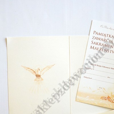TECZKA Z PAMIĄTKĄ SAKRAMENTU MAŁŻEŃSTWA - 15.8 x 22.3 cm - 63413