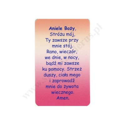 ANIOŁ STRÓŻ - obrazek złocony 5 x 8 cm - paczka 100 szt. - 79300
