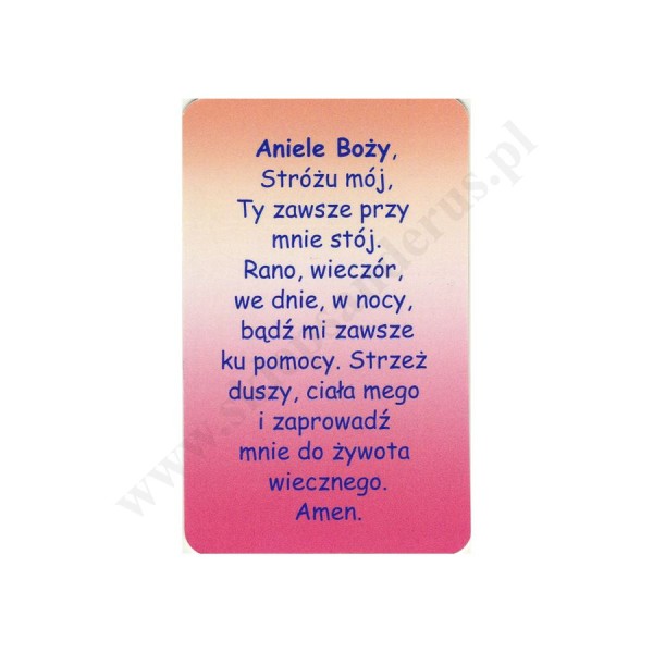 ANIOŁ STRÓŻ - obrazek złocony 5 x 8 cm - paczka 100 szt. - 79300